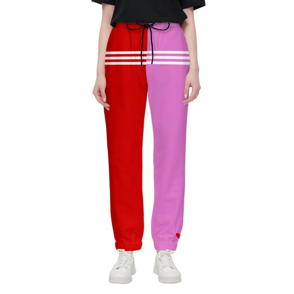 Red & Pink Unisex Casual Fit Jogging Pants